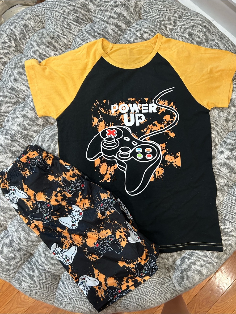 Kids 'Power Up' Black & Yellow Gaming pajamas-
New without tags- size 12